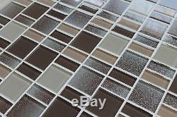 Fusion Brown Glass Mosaic Tiles Backsplash/Bathroom Tile Squares/Rectangles