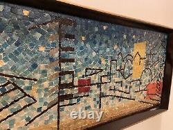 GENARO ALVAREZ (Mexican 20th Century) Abstract Cityscape Mosaic Wall Art 1950s