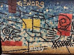 GENARO ALVAREZ (Mexican 20th Century) Abstract Cityscape Mosaic Wall Art 1950s