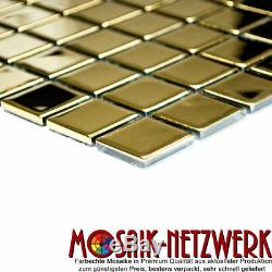 GOLD Mosaic tile GLASS Square Wall 60-0706 100 sheet incl freight to UK