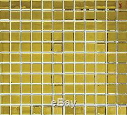 GOLD Mosaic tile GLASS Square Wall 60-0706 100 sheet incl freight to UK