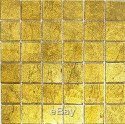 GOLD Translucent Mosaic tile GLASS WALL Bath&Kitchen Splashback 120-074610sheet