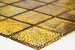 GOLD Translucent Mosaic tile GLASS WALL Bath&Kitchen Splashback 120-074610sheet