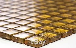 GOLD Translucent Mosaic tile GLASS WALL Bath&Kitchen Splashback 120-078210sheet