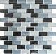 GRAY/BLACK BRICK 3D Mosaic clear tile GLASS WALL Bath&Kitchen -76-0208 10 sheet