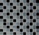 GRAY/BLACK MIX CLEAR 3D Mosaic tile GLASS Square WALL Bath 72-0208 10 sheet