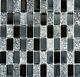 GRAY/BLACK MIX Mosaic tile GLASS/STONE Square WALL Backsplash 87-130310 sheet