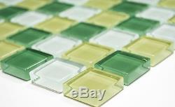GREEN/YELLOW CLEAR 3D Mosaic tile GLASS Square WALL Bath&Kitchen-72-050410sheet