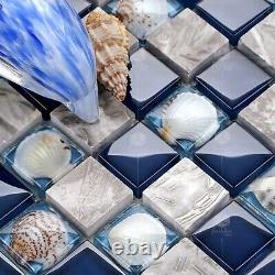 Gass Stone Shell Mosaic kitchen Backsplash Bathroom Room Wall Pool Hotel Tile
