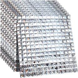 Geetery 20 Sheets Mirror Glass Mosaic Tile Crystal Diamond Tile 12 x 12 Inche