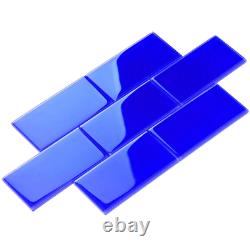 Giorbello Glass Subway Tile 4 in. X 12 in. X 8mm Cobalt Blue (5 sq. Ft. / case)