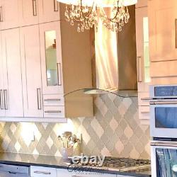 Glass Marble Tile Adria Arabesque Kitchen Bathroom Fireplace Backsplash Beige