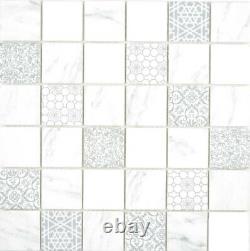 Glass Mosaic Eco Carrara Mosaic Tiles Wall Mirror Tiles Kitchen Bad F 10