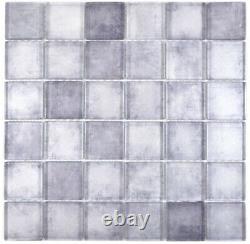 Glass Mosaic Mix Gray Mosaic Tiles Wall Mirror Tiles Kitchen Bath Mos88-0020 F