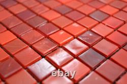 Glass Mosaic Red Wall Mirror Tiles Kitchen Bad F 10 Mosaikmatten