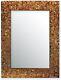 Glass Mosaic Tile Accent Wall Mirror Brown 18 in W x 24 in H x 1 In D