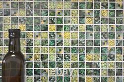 Glass Mosaic Tiles Green Shiny Peacock Wall Kitchen Bath Shower Mos68-wl84 F