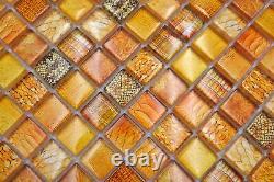 Glass Mosaic Tiles Orange Shiny Snake Wall Kitchen Bath Shower Mos68-wl44 F