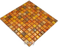 Glass Mosaic Tiles Orange Shiny Snake Wall Kitchen Bath Shower Mos68-wl44 F