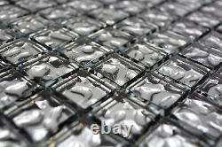Glass Mosaic Tiles Silver Shiny Wall Floor Kitchen Bath Shower Mos78-8bs4 F