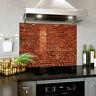 Glass Splashback Kitchen Tile Cooker Panel ANY SIZE Old Red Brick Wall 0423