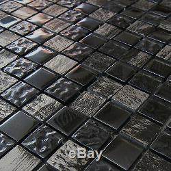Glass, Stone Kitchen Backsplash Bathroom Wall Mosaic Tile, GM 4202 Dark Knight