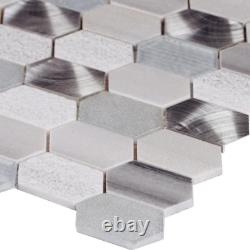 Glass Tile 11.5 in. X 12.4 in. X 8 mm Frost Resistant Textured Harlow Picket