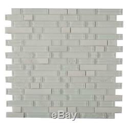 Glass and Stone Wall Kitchen Backsplash Bathroom Mosaic Tile, IL 602- Winter