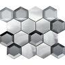 Gray Aluminum Glass Hexagon Modern Mosaic Tile Metallic Backsplash Kitchen Wall