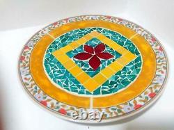 Handmade Mosaic Bowl Cut Glass & Tiles, Wall Hanging Colorful Very Cute