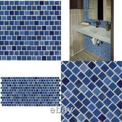 Hawaiian Blue 11.81 In. X 11.81 In. X 4Mm Glass Mesh-Mounted Mosaic Tile 19.4 S