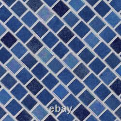 Hawaiian Blue 11.81 In. X 11.81 In. X 4Mm Glass Mesh-Mounted Mosaic Tile 19.4 S