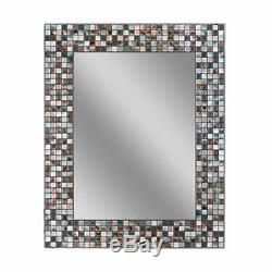 Headwest Earthtone Copper-Bronze Mosaic Tile Wall Mirror, 24 inches by 30
