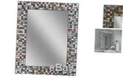 Headwest Earthtone Copper-Bronze Mosaic Tile Wall Mirror, 24 inches by 30 inches
