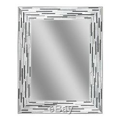 Headwest Reeded Charcoal Tiles Wall Mirror, 30 inches by 24 inches, 30 x 24