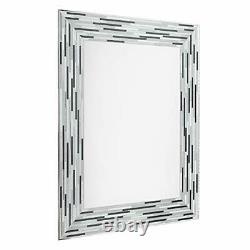Headwest Reeded Charcoal Tiles Wall Mirror 30 inches by 24 inches 30 x 24