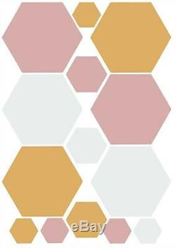 Hexagon Tiles Mosaic Wall Stickers Self Adhesive Decals Home Decor Chrome Gold