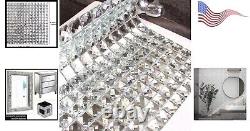High-Quality Peel and Stick Silver Mirror Glass Mosaic Tile Easy Installation
