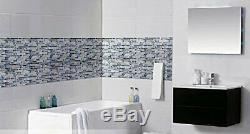 Home Building Glass Tiles Wall Interlocking Gray Marble Blue Sea Backsplash Tile
