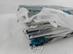 Hominter 11-Sheets Gray Marble Backsplash Wall Tiles, Teal Blue Glass