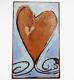 Houston Llew Spiritiles Turner Heart II Hanging Wall Tile Art Glass Copper #131