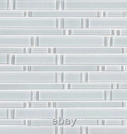 Ice Interlocking 12 In. X 12 In. X 8 Mm Glass Mesh Mounted Mosaic Tile 10 Sq. Ft