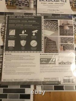InHome 8 Pack Of 4 Smoked Glass Peel BlackSplash Tile. Peel & Stick NH2362