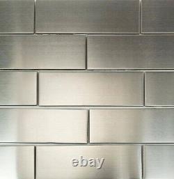 Ivy Hill Tile Stainless Steel 2 x 6 Subway Wall Tile 120 pieces, 10 sqft/case