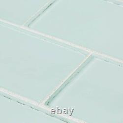 Jeffrey Court Glass Wall Tile Subway Straight Edge Mist Blue (10-Sq-Ft/Case)