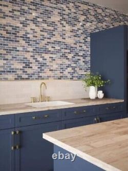 Jeffrey Court Interlocking Glossy Glass Mosaic Wall Tile Kitchen Bath