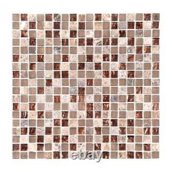 Jeffrey Court Wall Mosaic Tile 11.75x11.75 GlassMarble Brown (9.58 sq-ft/Case)