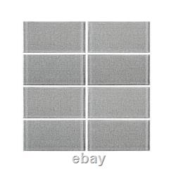 Jeffrey Court Wall Tile 3 in. X 6 in. Subway Glossy Glass Gray (8 sq. Ft. /Case)