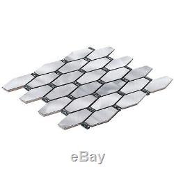Jewelry Glass Inserted Hexagon Metallic Mosaic TIle Kitchen Wall Backsplash