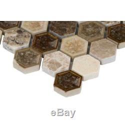 Kensington Glass-Stone Mosaic Wall Tile Hexagon-MSI-1Box=9.5 Sqft